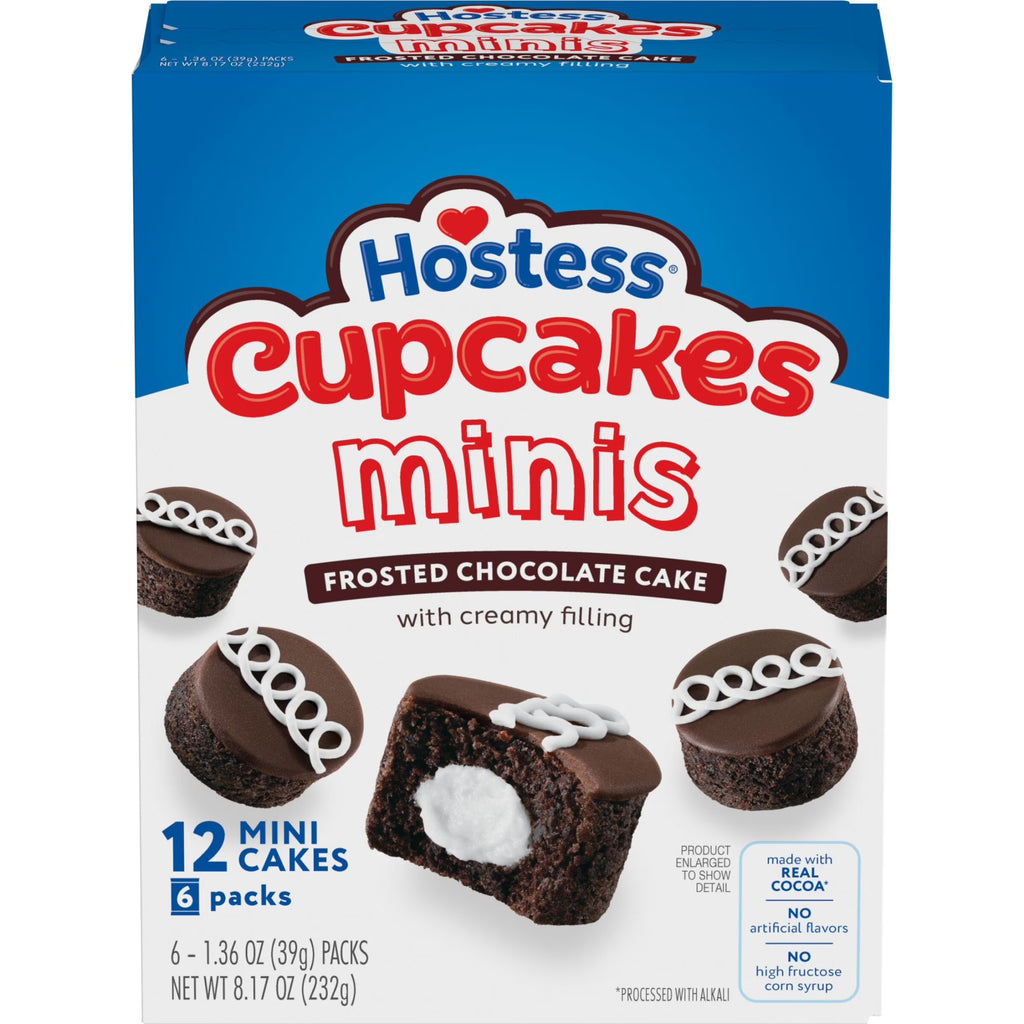 Hostess Cupcakes Minis, Chocolate Snack Cakes, 8.17 oz Box (6 Ct.)